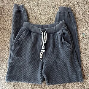 Aerie Charcoal Ribbed Joggers